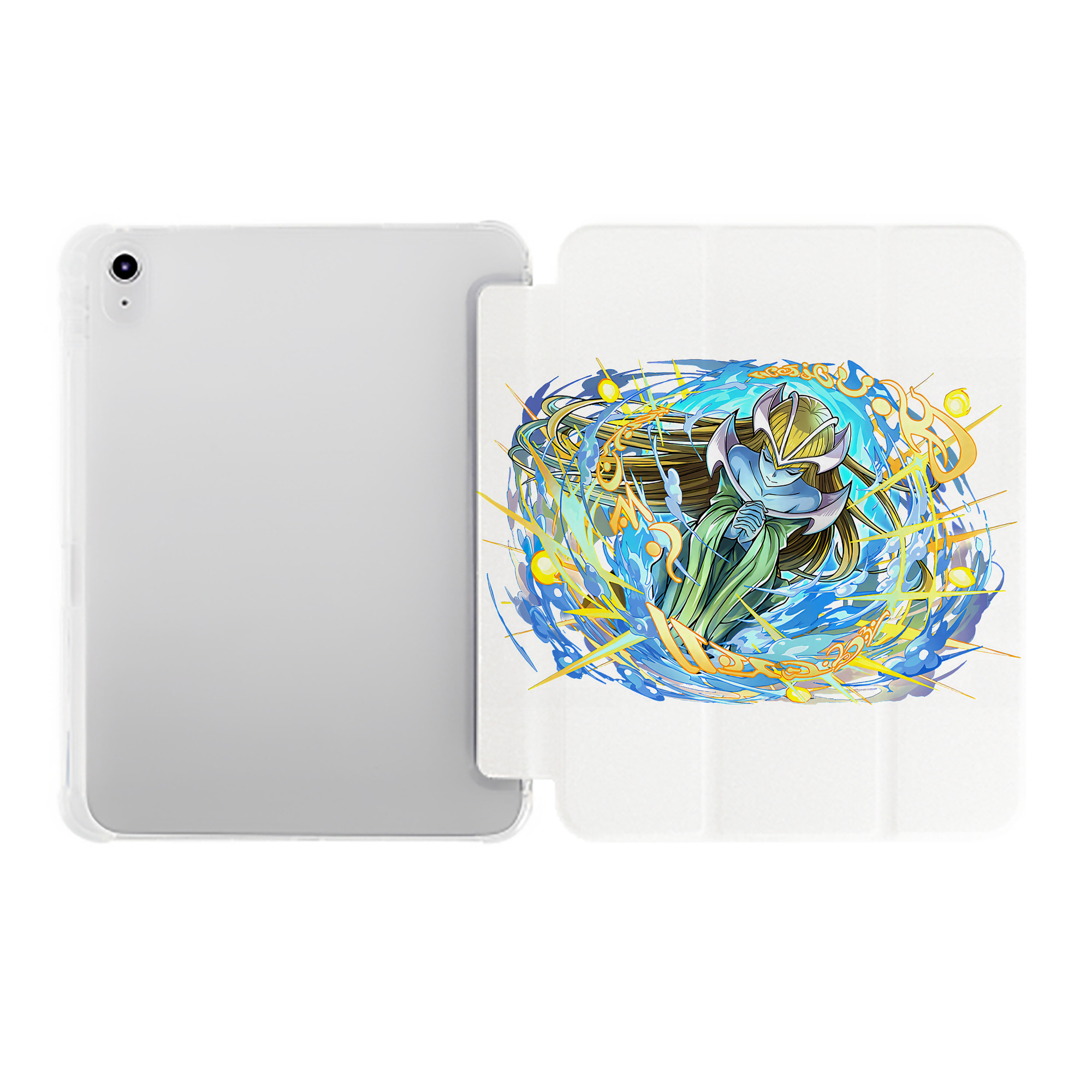 （画像用） 遊☆戯☆王 Yu-Gi-Oh! IPad ケース ペン収納付き 三つ折りスタンド PUレザー×シリコン 対応機種9.5/10.5/10.9インチ